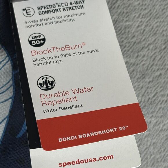 Speedo Swim Trunks Mens‎ Medium Board Shorts Ocean Blue Graphic Stretch UPF $59 - Picture 5 of 16